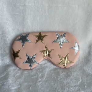 Pink Sleep Mask with Gold and Silver Stars